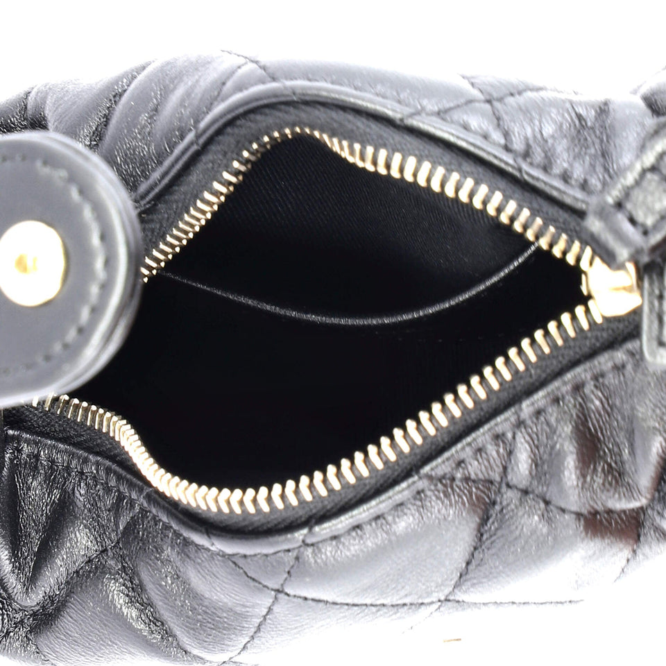 Chain Around Hobo Pouch Quilted Lambskin Mini