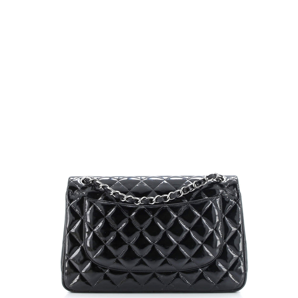 Classic Double Flap Bag Quilted Patent Jumbo