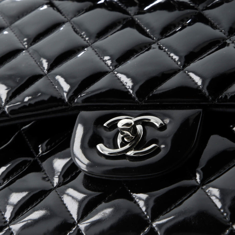 Classic Double Flap Bag Quilted Patent Jumbo