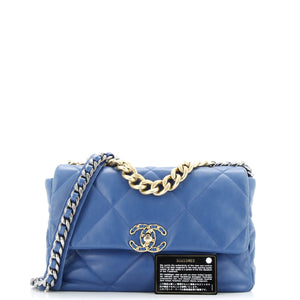 19 Flap Bag Quilted Leather Large