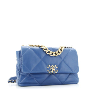 19 Flap Bag Quilted Leather Large