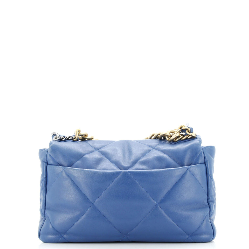 19 Flap Bag Quilted Leather Large