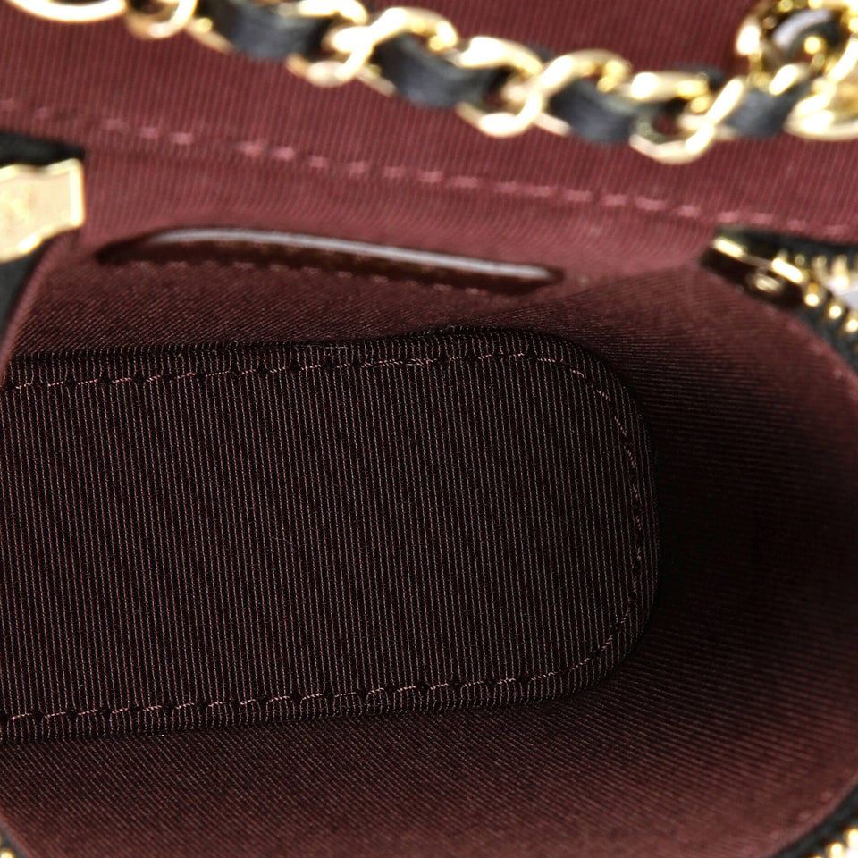 Vertical Classic Vanity Case with Chain Quilted Caviar Mini