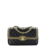 Two Tone Flap Bag Quilted Lambskin Small
