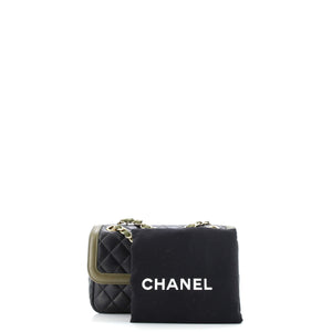 Two Tone Flap Bag Quilted Lambskin Small