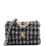 19 Flap Bag Quilted Tweed Large