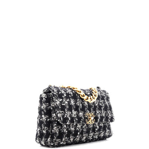 19 Flap Bag Quilted Tweed Large