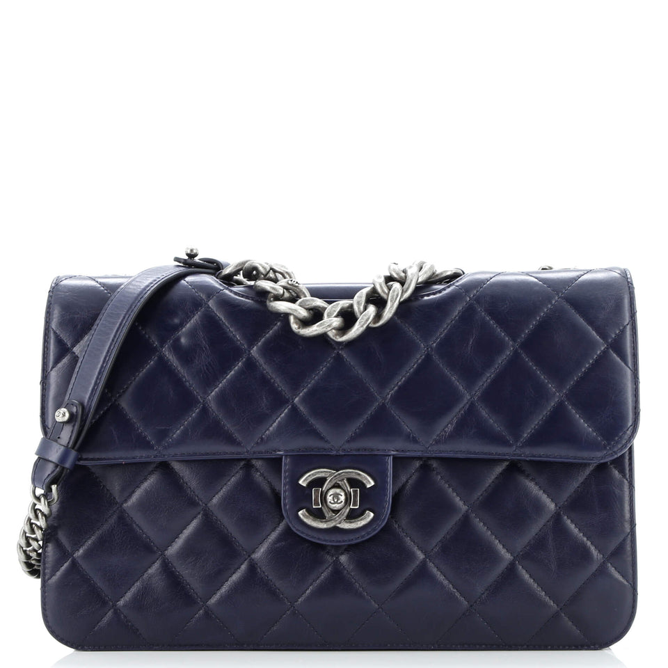 Perfect Edge Flap Bag Quilted Calfskin Jumbo