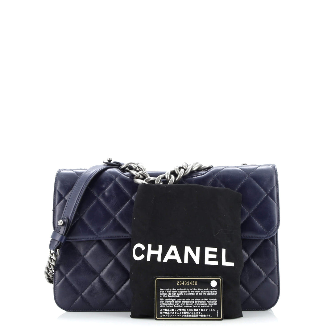 Perfect Edge Flap Bag Quilted Calfskin Jumbo