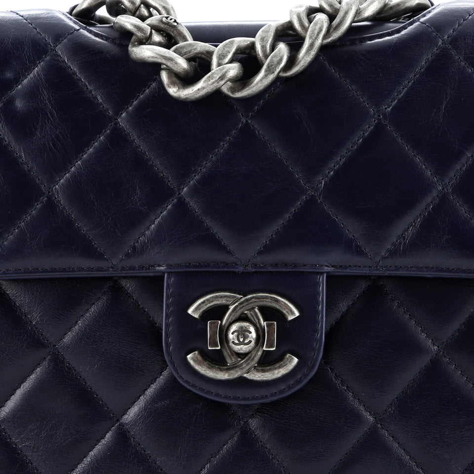 Perfect Edge Flap Bag Quilted Calfskin Jumbo