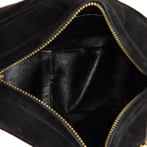 Vintage Front Pocket Camera Bag Chevron Suede Small