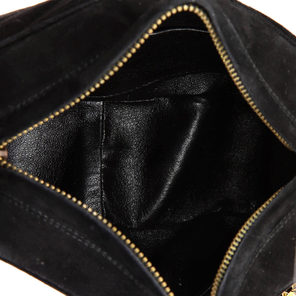 Vintage Front Pocket Camera Bag Chevron Suede Small