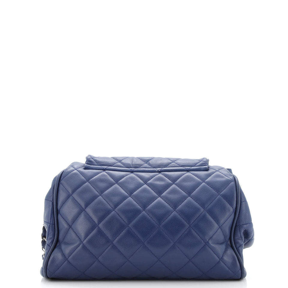 Timeless Accordion Flap Bag Quilted Caviar