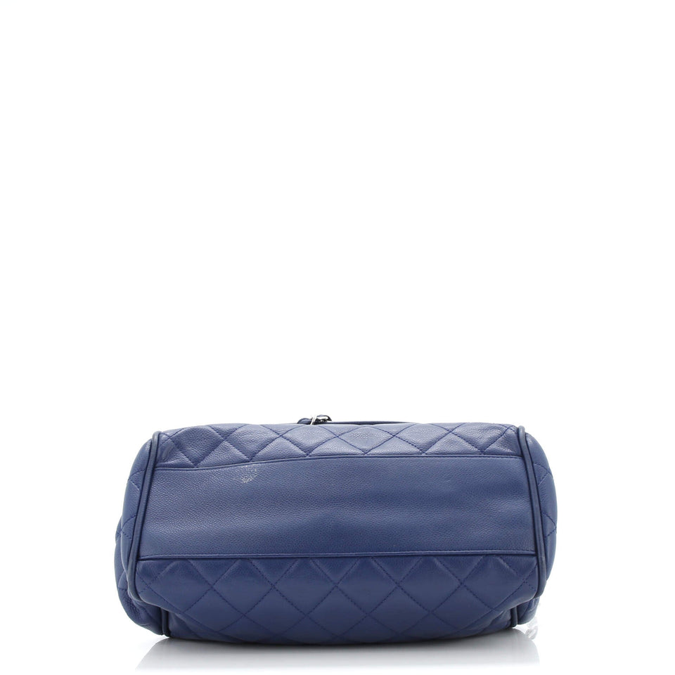 Timeless Accordion Flap Bag Quilted Caviar
