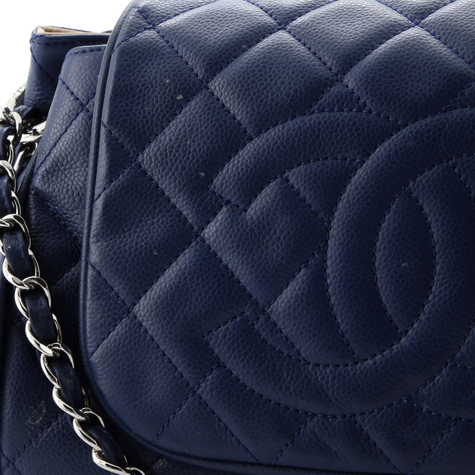 Timeless Accordion Flap Bag Quilted Caviar