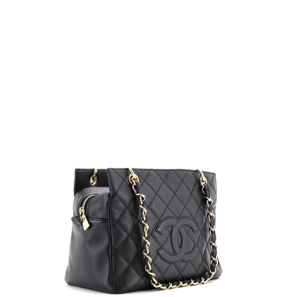 Petite Timeless Tote Quilted Caviar