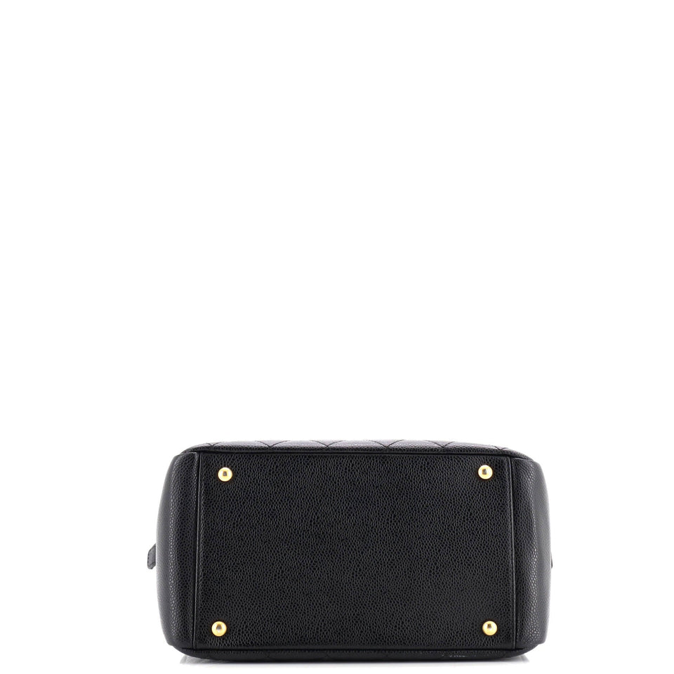 Petite Timeless Tote Quilted Caviar