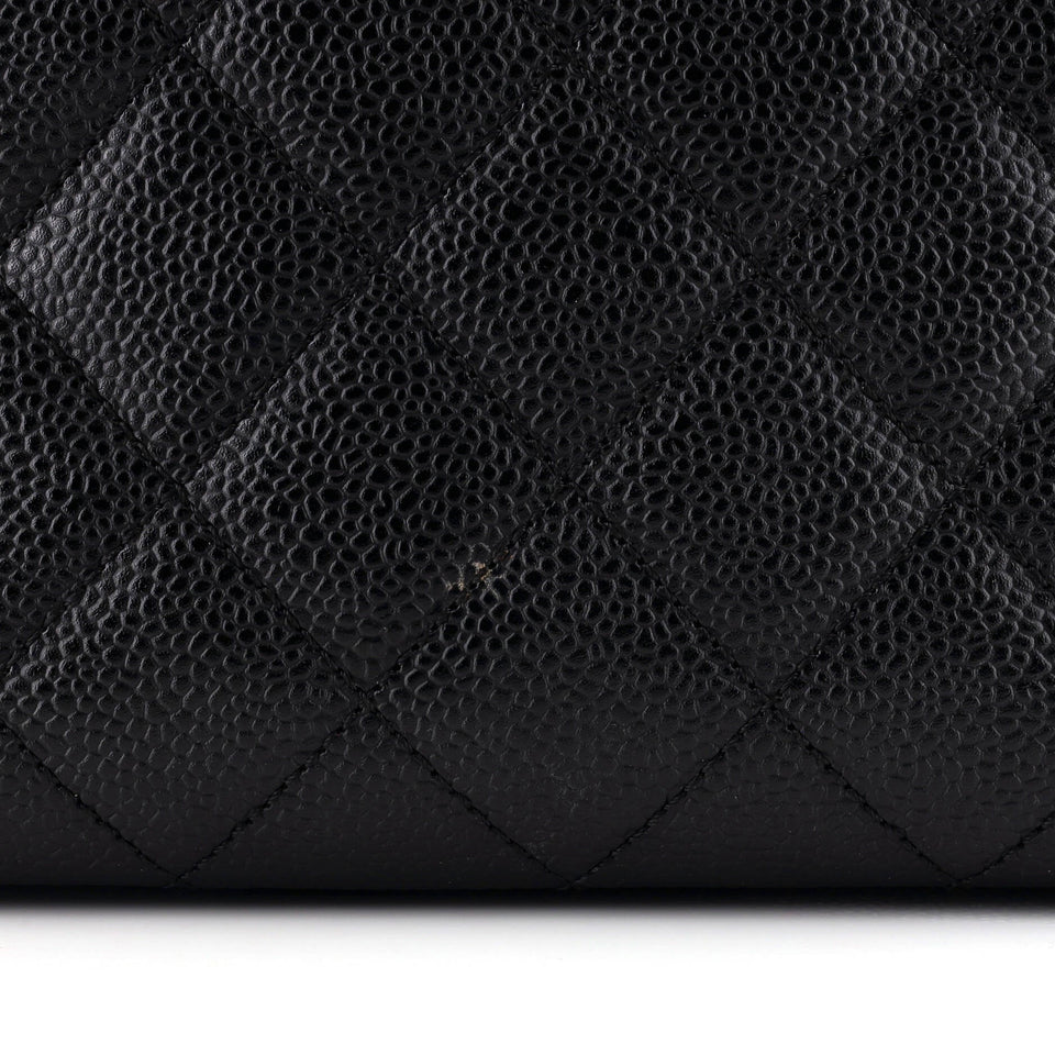 Petite Timeless Tote Quilted Caviar