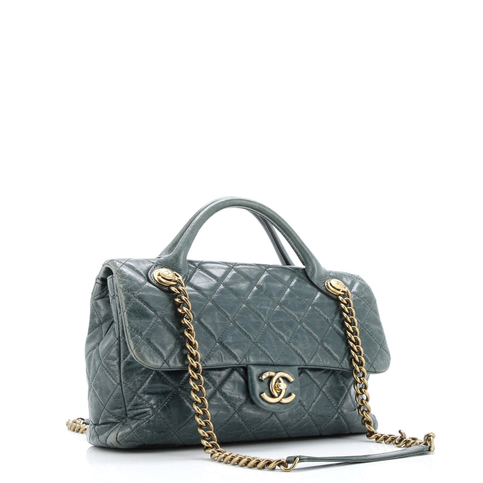 Castle Rock Flap Bag Quilted Glazed Calfskin Medium