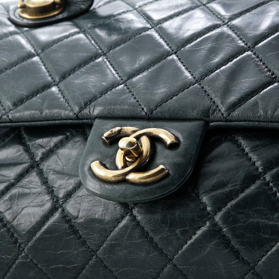 Castle Rock Flap Bag Quilted Glazed Calfskin Medium