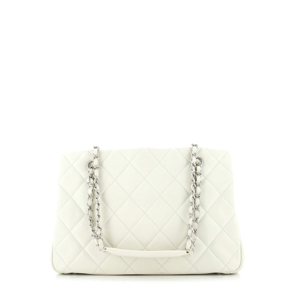 Timeless CC Shopping Tote Quilted Caviar Medium