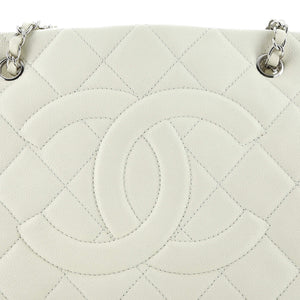 Timeless CC Shopping Tote Quilted Caviar Medium