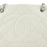 Timeless CC Shopping Tote Quilted Caviar Medium