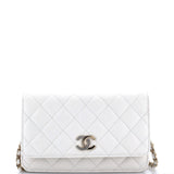 Crystal CC Wallet on Chain Quilted Caviar