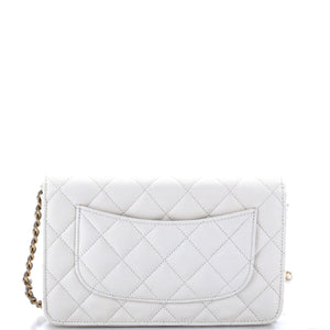 Crystal CC Wallet on Chain Quilted Caviar