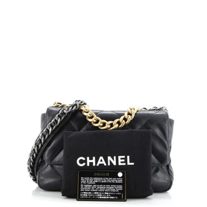 19 Flap Bag Quilted Leather Medium