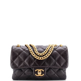 Pillow Crush Flap Bag Quilted Lambskin Small