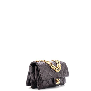 Pillow Crush Flap Bag Quilted Lambskin Small