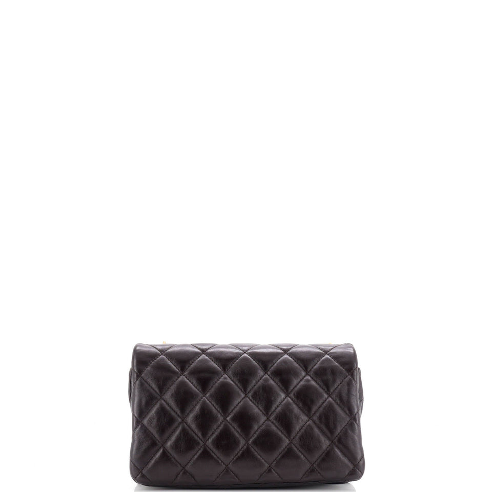 Pillow Crush Flap Bag Quilted Lambskin Small