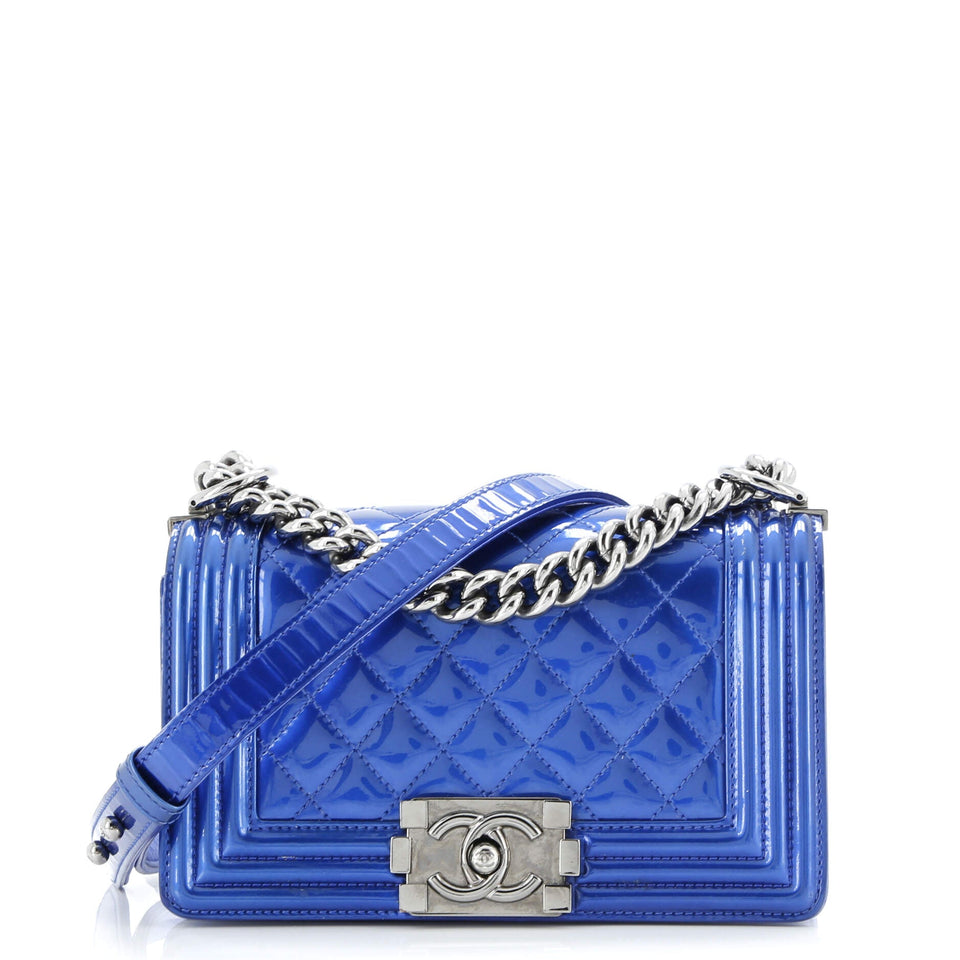 Boy Flap Bag Quilted Patent Small