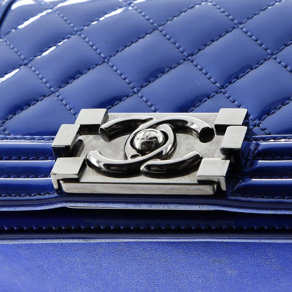 Boy Flap Bag Quilted Patent Small