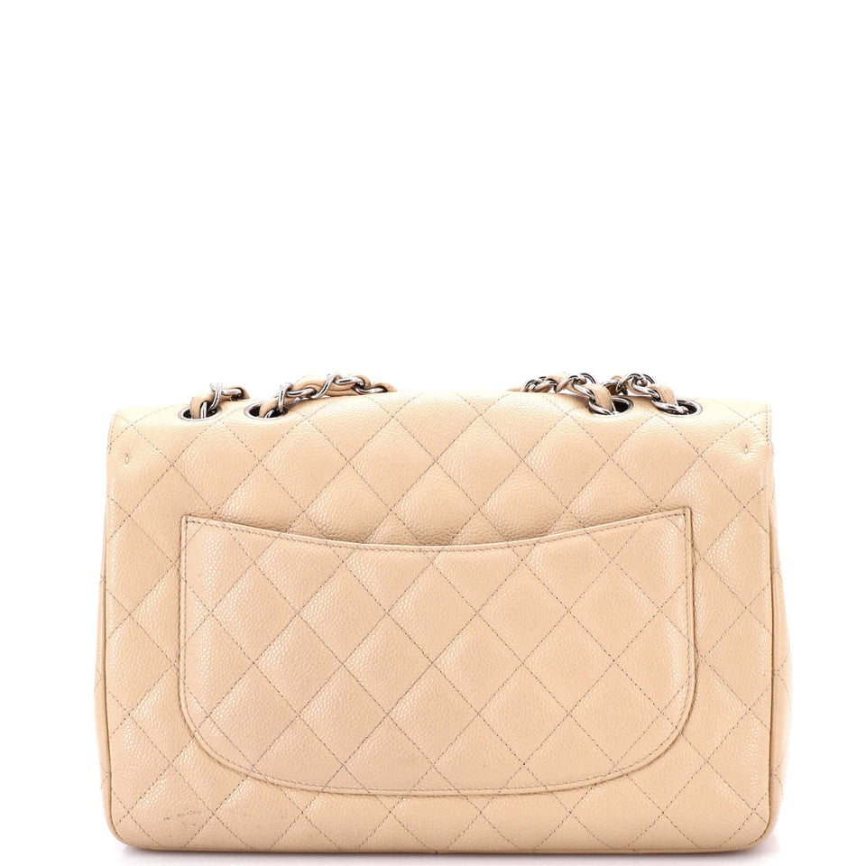 Classic Single Flap Bag Quilted Caviar Jumbo
