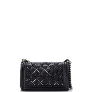 Boy Flap Bag Studded Quilted Distressed Calfskin Old Medium