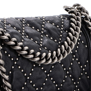 Boy Flap Bag Studded Quilted Distressed Calfskin Old Medium
