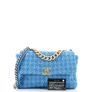 19 Flap Bag Quilted Tweed Medium