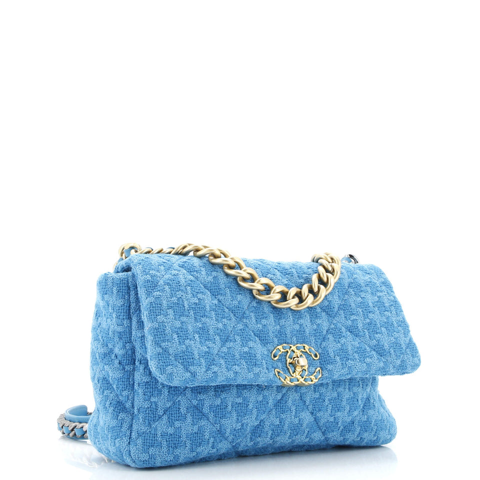 19 Flap Bag Quilted Tweed Medium