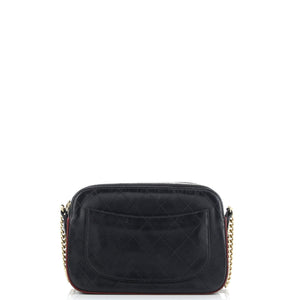 Button Up Camera Case Quilted Calfskin with Grosgrain Small