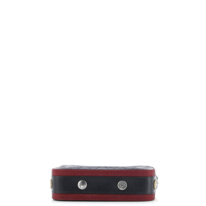Button Up Camera Case Quilted Calfskin with Grosgrain Small