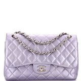 Classic Double Flap Bag Quilted Iridescent Lambskin Jumbo