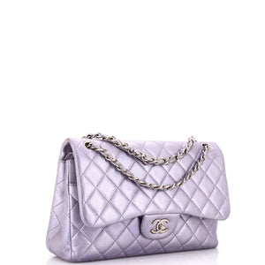 Classic Double Flap Bag Quilted Iridescent Lambskin Jumbo