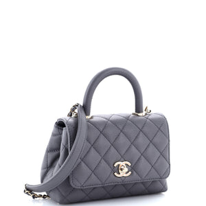 Coco Top Handle Bag Quilted Caviar Extra Mini