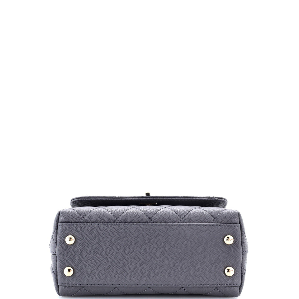 Coco Top Handle Bag Quilted Caviar Extra Mini
