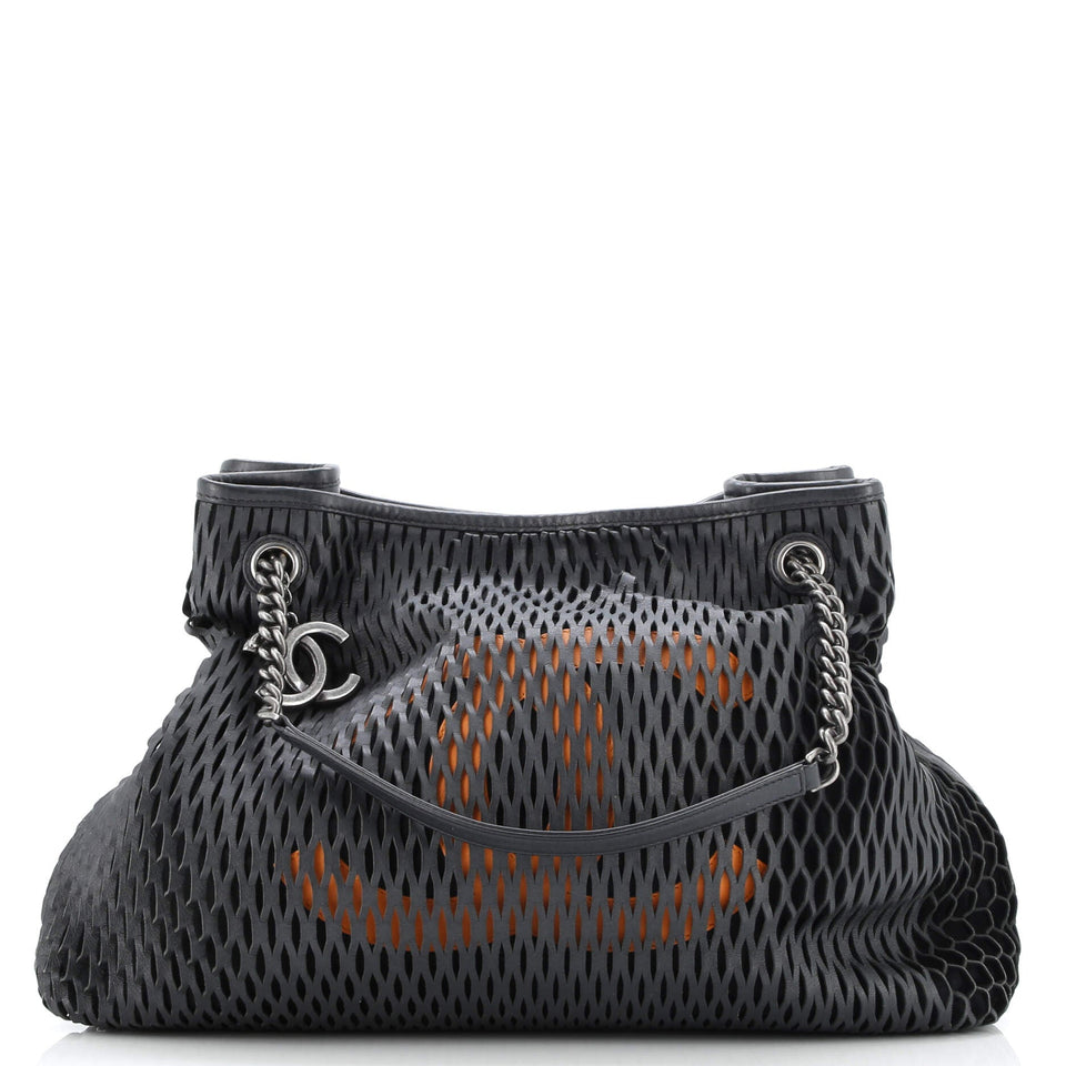 CC Logo Charm Tote Perforated Leather Medium