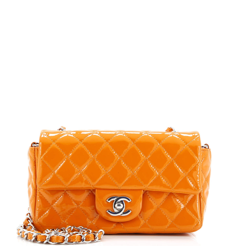 Classic Single Flap Bag Quilted Patent Mini