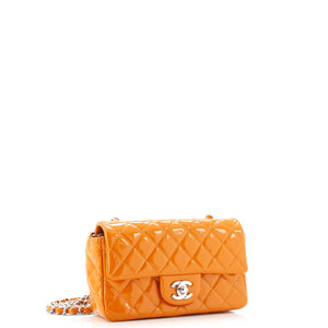 Classic Single Flap Bag Quilted Patent Mini