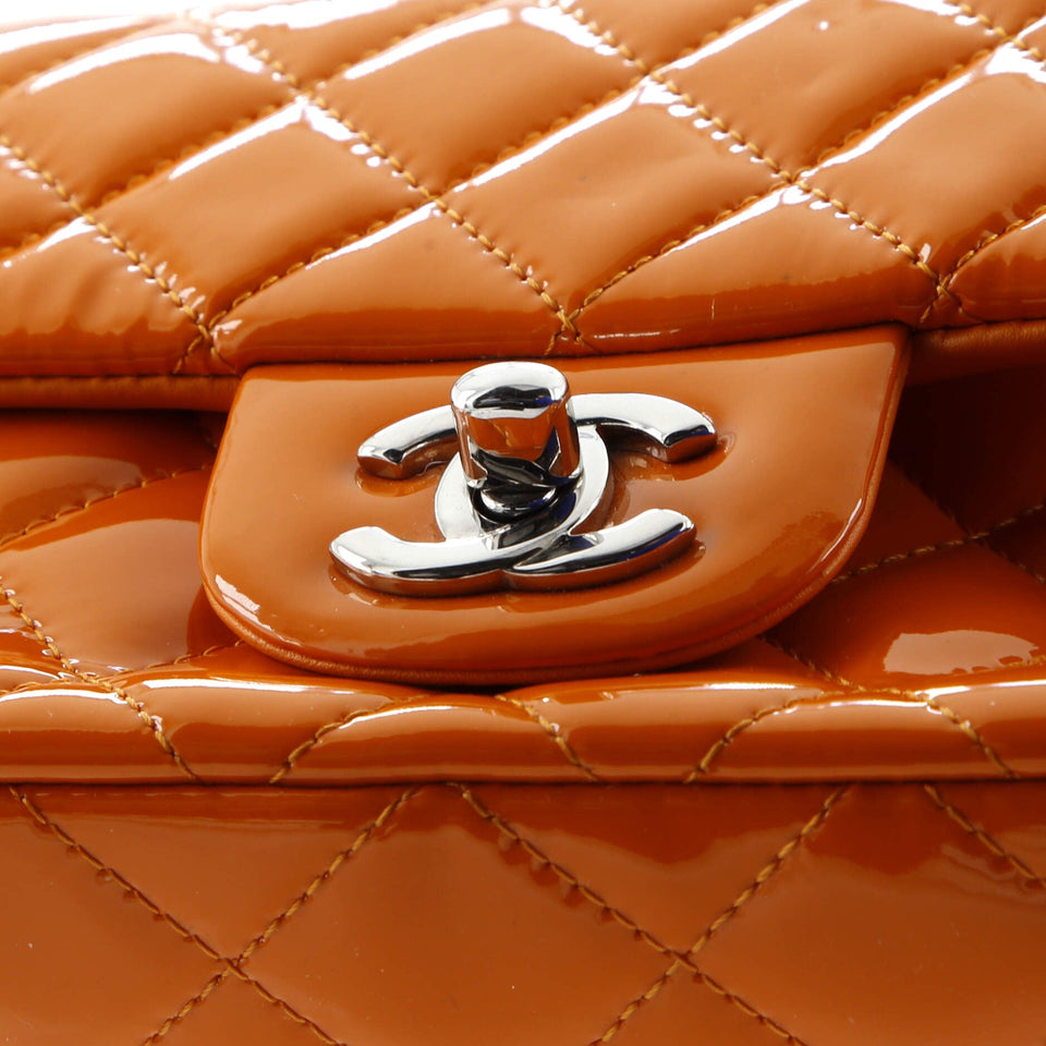 Classic Single Flap Bag Quilted Patent Mini